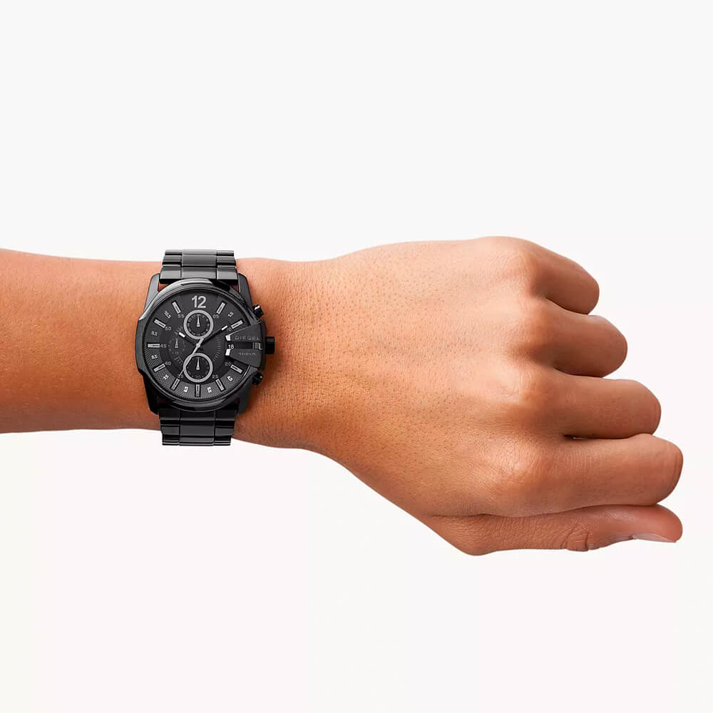 Master Chief Three-Hand Black Stainless Steel Watch