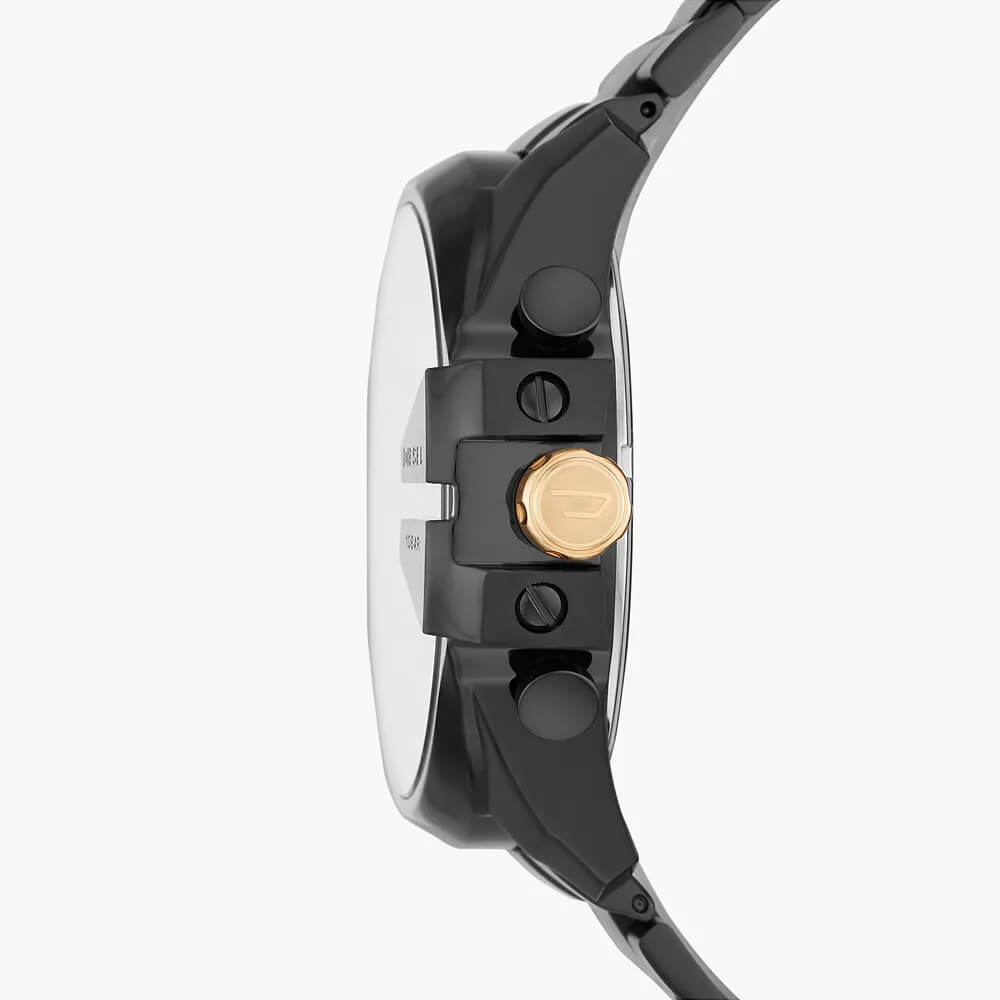 Mega Chief Chronograph Copper-Tone and Black Leather Watch