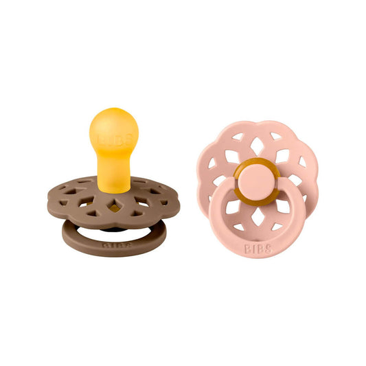 BIBS Boheme Schnuller Größe 1 (2er-Pack) - Dunkle Eiche/Blush