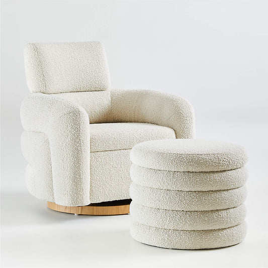 Snoozer Creme Bouclé Kinderzimmer Drehstuhl