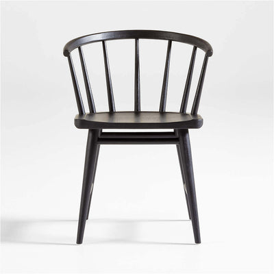 Chaise de salle à manger en bois dur noir Pali