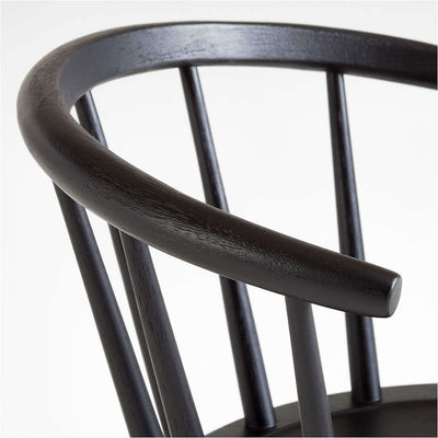 Chaise de salle à manger en bois dur noir Pali